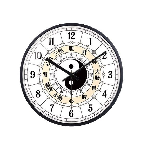 Traditional Chinese medicine beauty house wall clock living room health hall eight trignet clock home clock twelve hours, noon and noon flow note hanging watch
